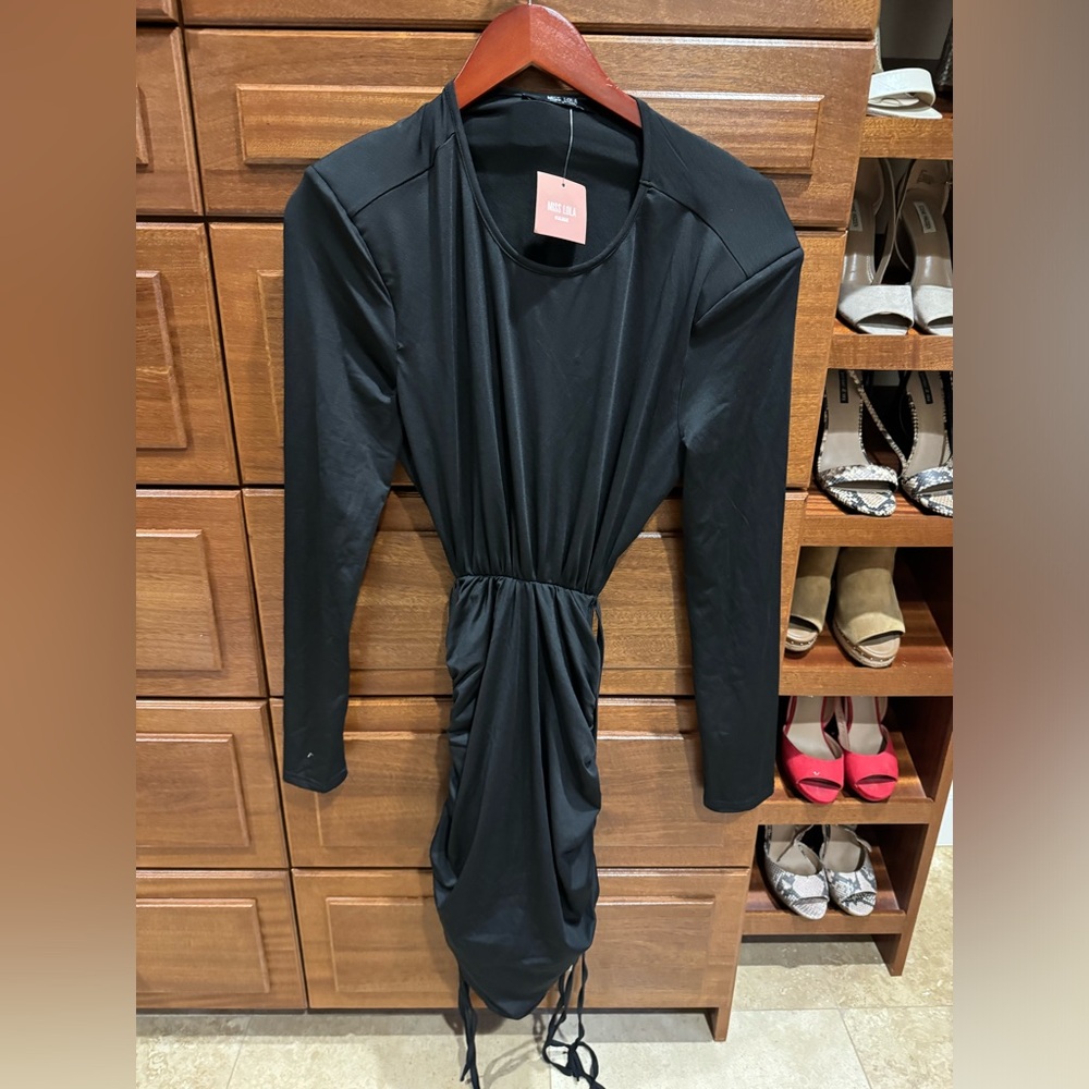 Miss Lola Black Cut Out Dress